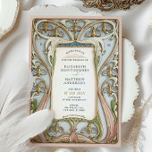 Art Nouveau Floral Wedding Kaart