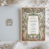 Art Nouveau Floral Wedding Kaart