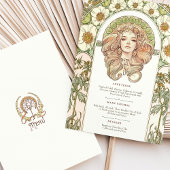  Art Nouveau Floral Wedding Menu Kaart