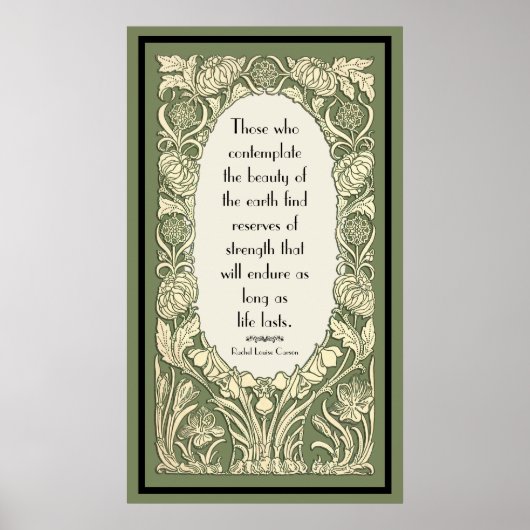 Art Nouveau Florence Border Quote Custom Size Poster (Voorkant)