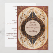 Art Nouveau Floured Wedding Uitnodiging (Voorkant / Achterkant)