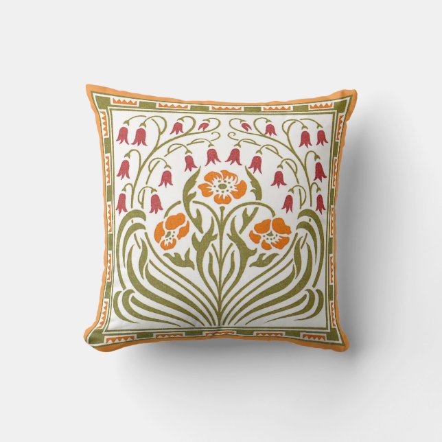 Art Nouveau Flower Design Pillow Kussen (Voorkant)