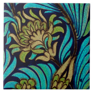 Art Nouveau Flower Pattern Replica Tile Tegeltje
