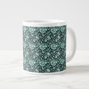 Art Nouveau Flower Pattern Shades of Green Jumbo Mok