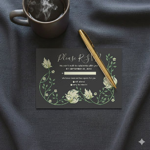 Art Nouveau Flowers RSVP-kaart RSVP Kaartje