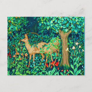 Art Nouveau Forest Deer Tapestry Print Briefkaart