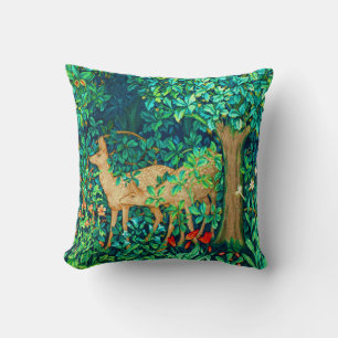 Art Nouveau Forest Deer Tapestry Print Kussen