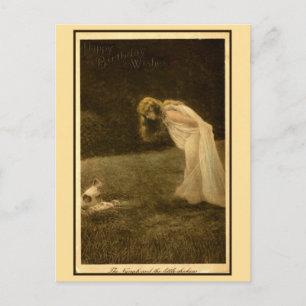  art nouveau foto Happy Birthday, nimf Briefkaart