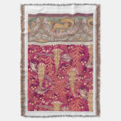 Art nouveau fox fazant Foxglove verneuil Deken (Voorkant Verticaal)