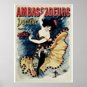  art nouveau French cancan dans ad dans Poster