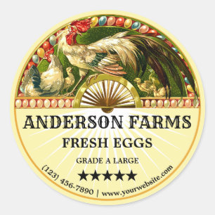 Art Nouveau Fresh Eggs Label Sjabloon
