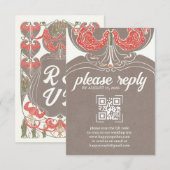 Art Nouveau Fuchsia Elegance RSVP (Devant / Derrière)