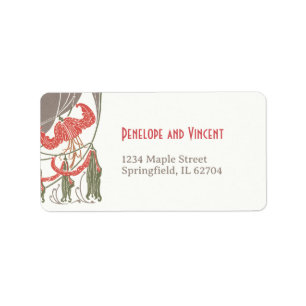 Art Nouveau Fuchsia Elegantie bruiloft Etiket