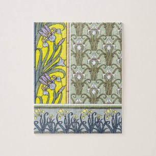 Art Nouveau, Garden Iris Flowers Legpuzzel