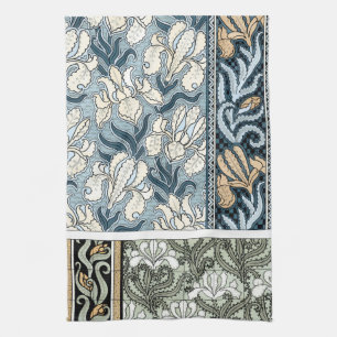  Art Nouveau, Garden Iris Flowers Theedoek