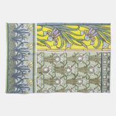 Art Nouveau, Garden Iris Flowers Theedoek (Horizontaal)