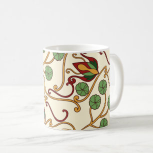 Art Nouveau-geïnspireerd bloemendesign Koffiemok