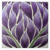 Art Nouveau-geïnspireerd Lissabon Jacaranda Blosso Tegeltje (Voorkant)