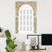 Art Nouveau geïnspireerd trouwzaalstoelindeling Poster (Thuiskantoor)