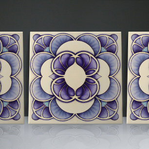 Art Nouveau-geïnspireerde Lisboonse Jacaranda-bloe Tegeltje