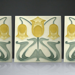 Art Nouveau Gele Tulpen Thuis Wand Decor Tegeltje