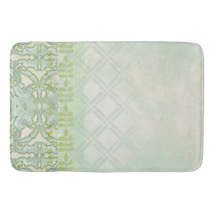 Art Nouveau Geometric Pattern Mint Aqua Bath Decor Badmat