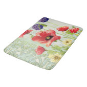 Art Nouveau Geometric Pattern Poppy Flowers Bath Badmat (Gekanteld)