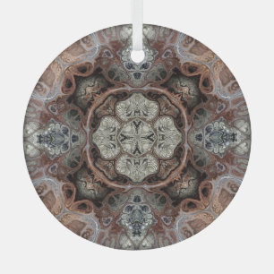 Art nouveau geometrisch patroon glas ornament