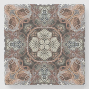 Art nouveau geometrisch patroon stenen onderzetter
