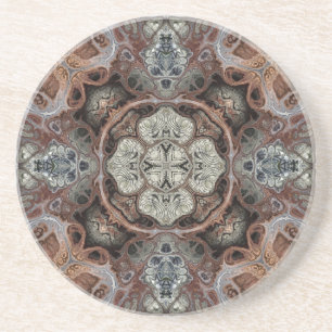 Art nouveau geometrisch  patroon zandsteen onderzetter