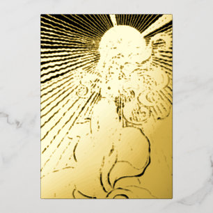 Art Nouveau Girl met Shining Star Quinceañera Folie Uitnodiging