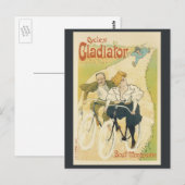 Art Nouveau, Gladiator Fietsen Briefkaart (Voorkant / Achterkant)