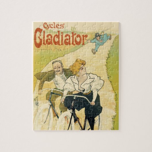  Art Nouveau, Gladiator Fietsen Legpuzzel (Verticaal)
