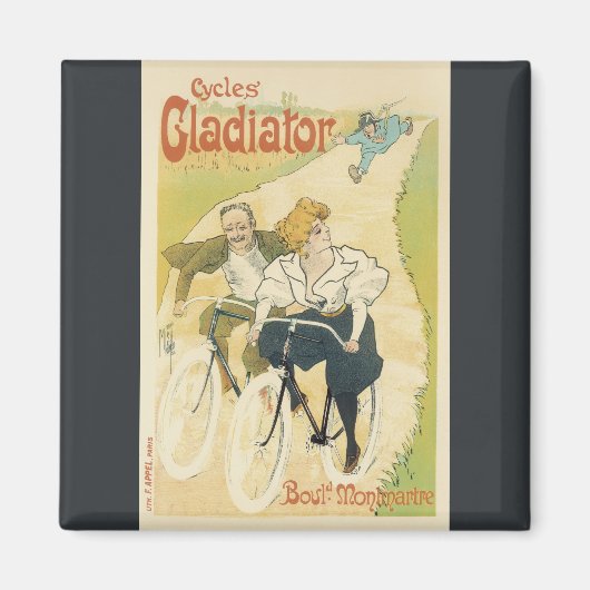  Art Nouveau, Gladiator Fietsen Magneet (Voorkant)