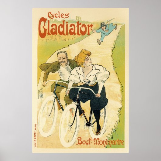 Art Nouveau, Gladiator Fietsen Poster (Voorkant)