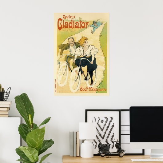  Art Nouveau, Gladiator Fietsen Poster (Thuiskantoor)