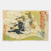  Art Nouveau, Gladiator Fietsen Theedoek (Horizontaal)
