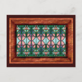 Art Nouveau Glas in lood in houten Lijst Briefkaart (Voorkant)