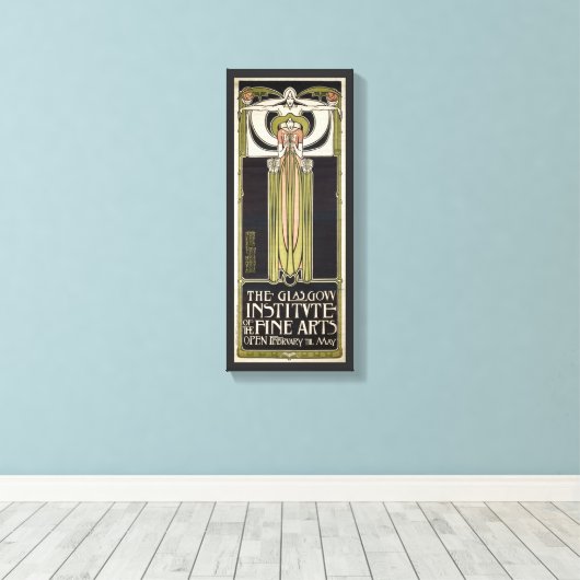 Art Nouveau Glasgow Institute of Fine Arts Canvas Afdruk (Insitu (Houten vloer))