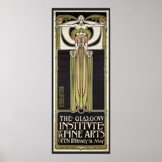 Art Nouveau Glasgow Institute of Fine Arts Poster (Voorkant)