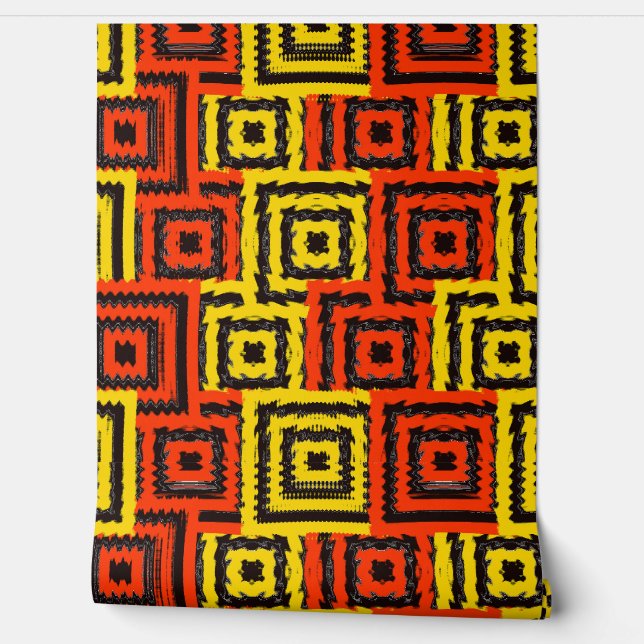 Art Nouveau Glitch Pattern  Behang (Afrollen)