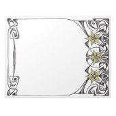 Art Nouveau Gold Flower Border Notitieblok (Voorkant)