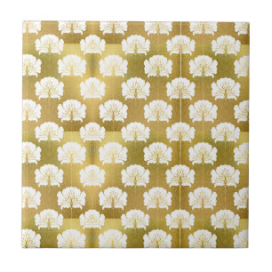 Art nouveau, Gold & white, patroon, , deco,t Tegeltje