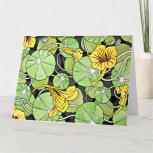 Art Nouveau Golden Nasturtium patroon Kaart