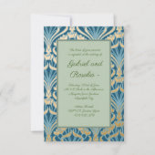 Art Nouveau, goud, blauwgroen, vouw, bloemkool, pa Save The Date (Voorkant)