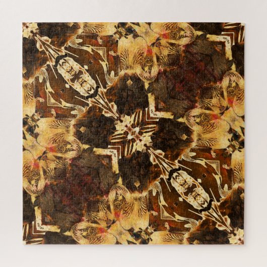 Art Nouveau: goudbruin  Legpuzzel (Verticaal)