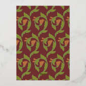 Art Nouveau Gouden Groene Botanische Uitnodiging (Achterkant)