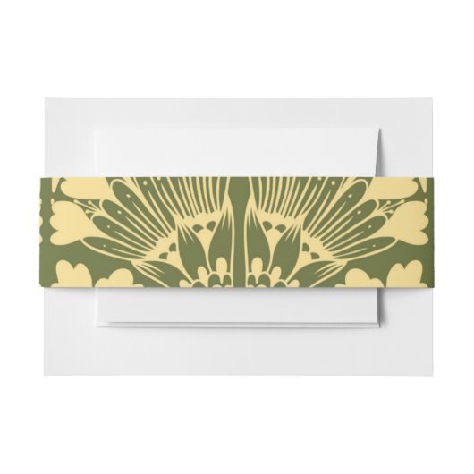 Art Nouveau Gouden Groene Botanische Uitnodiging Uitnodigingen Wikkel (Voorkant Voorbeeld)