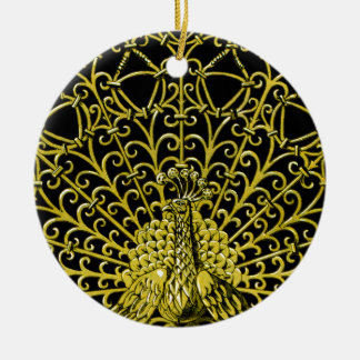 Art Nouveau gouden pauw Keramisch Ornament