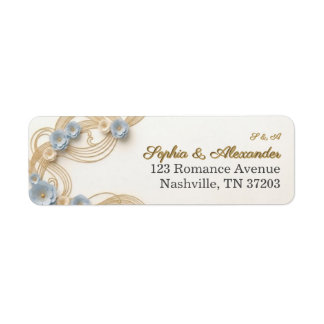 Art Nouveau gouden retouradreslabel Etiket